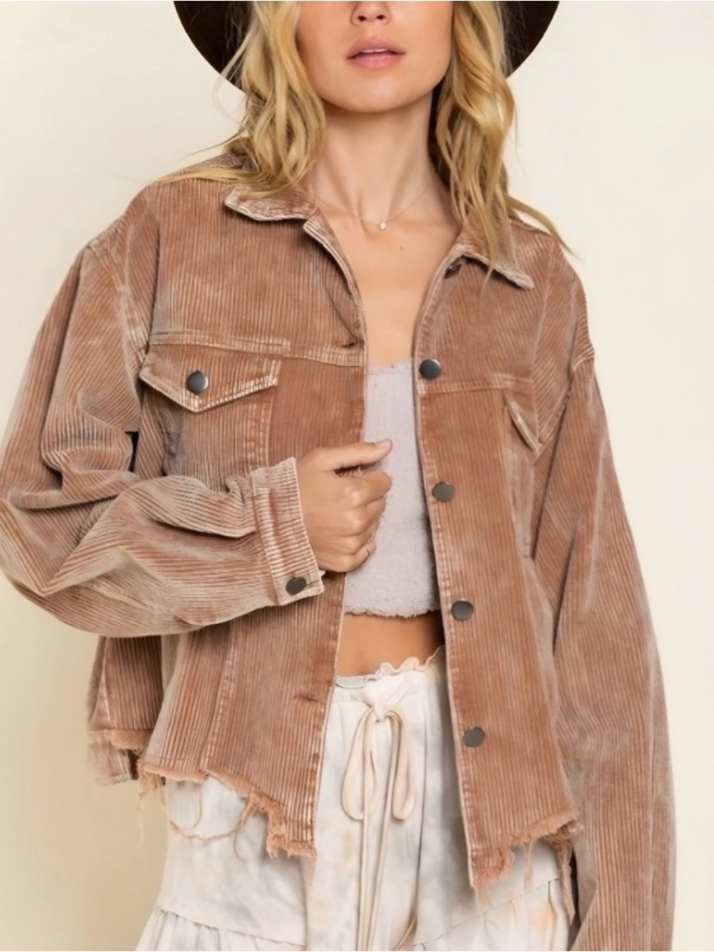 POL Oversized POL Women's Brown Jacket